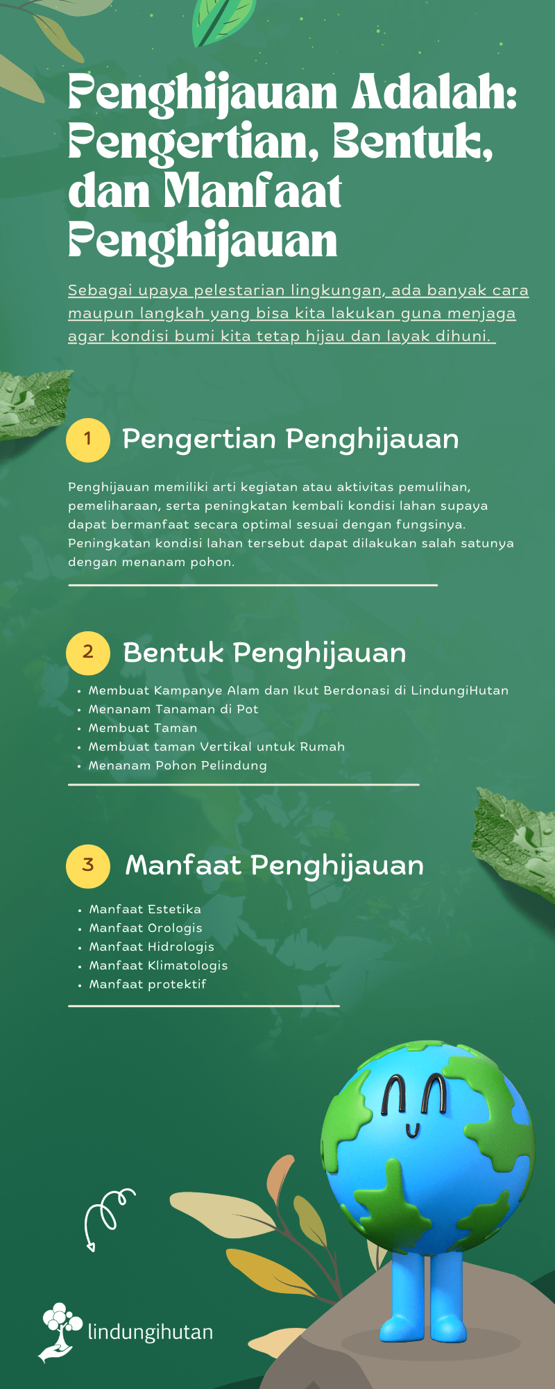 Infografis mengenai Penghijauan by LindungiHtan.