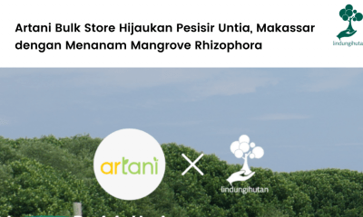 LindungiHutan dan Artani Bulk Store berkolaborasi untuk menanam mangrove di pesisir Untia, kota Makassar.