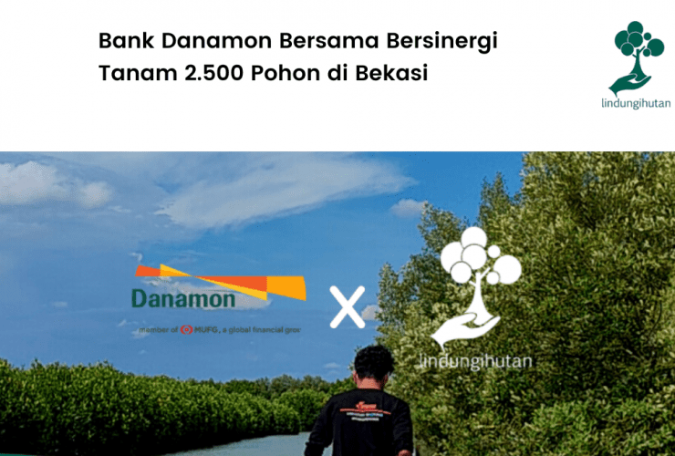 Kampanye alam Bank Danamon bersama LindungiHutan di Pantai Bekasi.