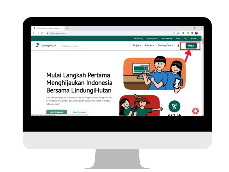 Halaman website LindungiHutan..
